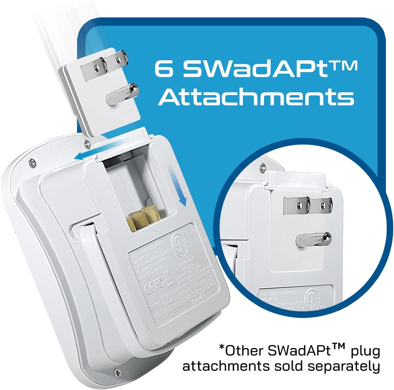 Ceptics Universal Travel Adapter Kit - 2 USB, USB-C Cord+2 US Outlets QC 3.0, Surge Protection, Plugs for Europe, UK, China, Australia, Japan - Perfect for Laptop, Cell Phones, Cameras,Safe ETL Tested - Image 7